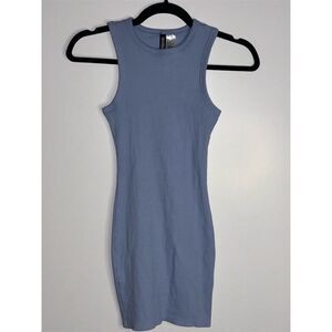 Divided by H&M Small Blue Sleeveless Ribbed Bodycon Dress